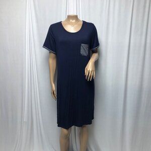 Aceshin T Shirt Dress Womens Size Medium Navy Short Sleeve Summer Vacation NEW